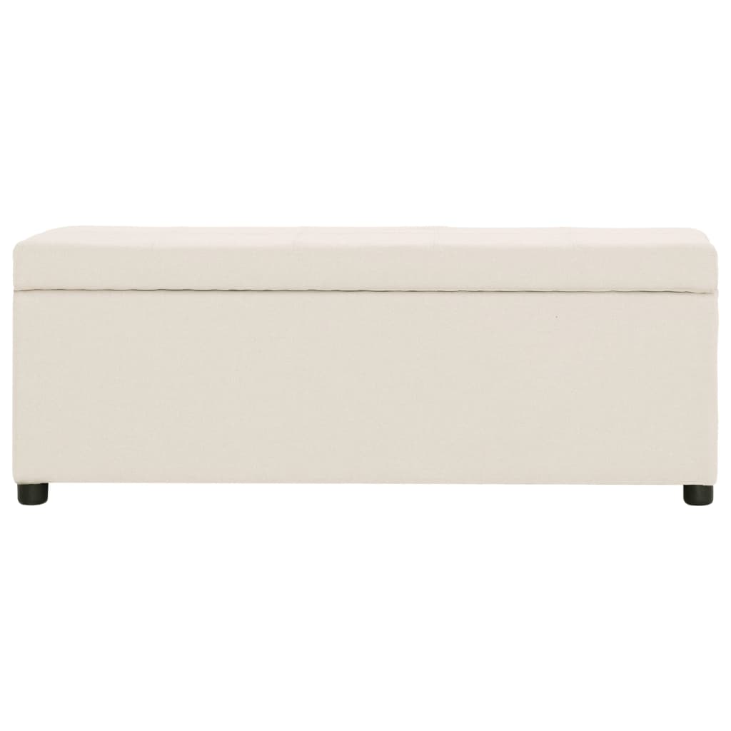 Bank mit Staufach 116 cm Creme Polyester