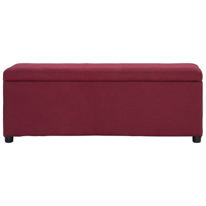 Bank mit Staufach 116 cm Weinrot Polyester