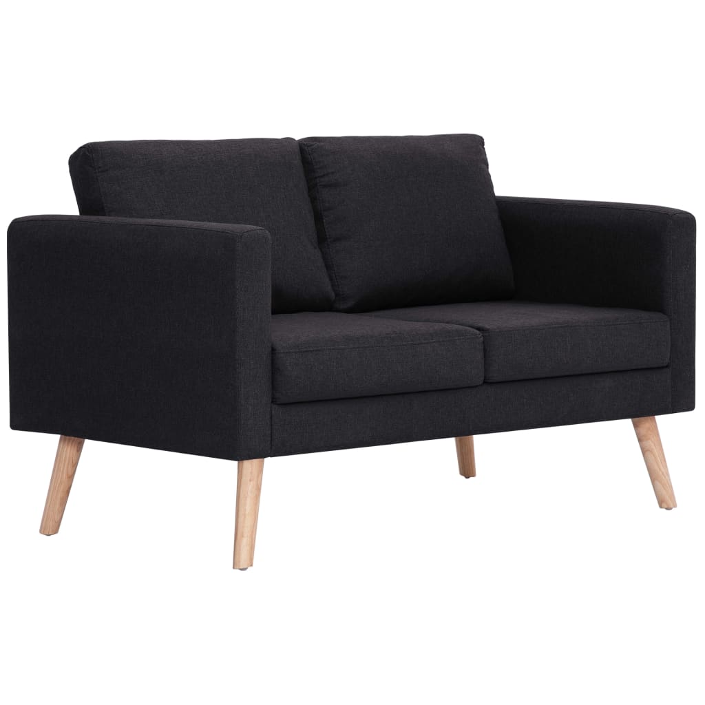 2-Sitzer-Sofa Stoff Schwarz