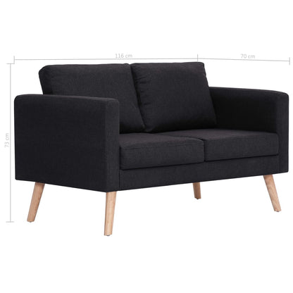 2-Sitzer-Sofa Stoff Schwarz