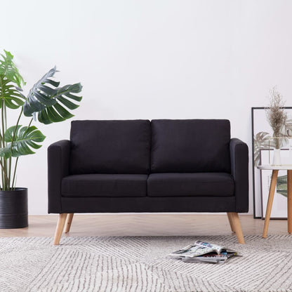 2-Sitzer-Sofa Stoff Schwarz