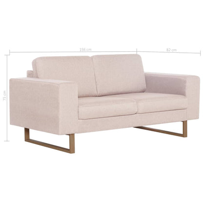 2-Sitzer-Sofa Stoff Cremeweiß