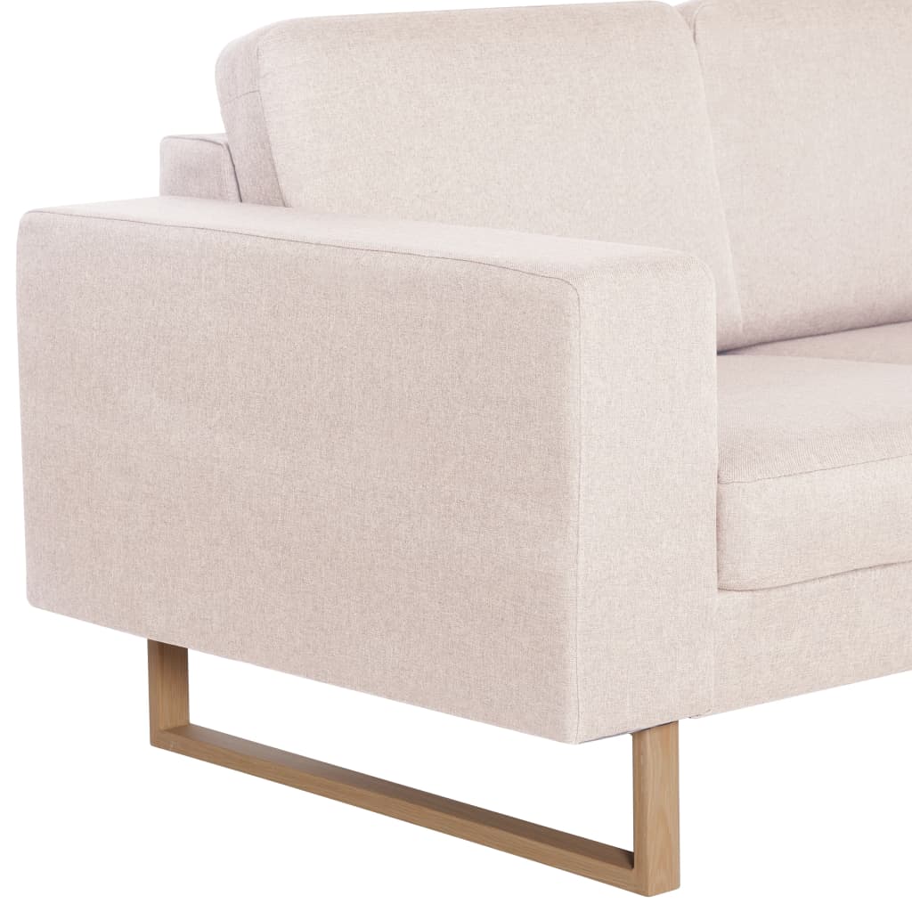 3-Sitzer-Sofa Stoff Cremeweiß