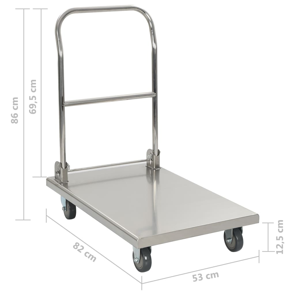 Plattformwagen Silbern 82 x 53 x 86 cm Edelstahl