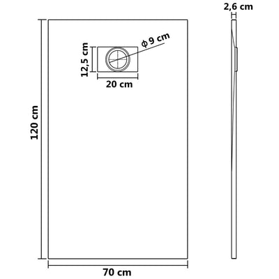 Duschwanne SMC Weiß 120×70 cm