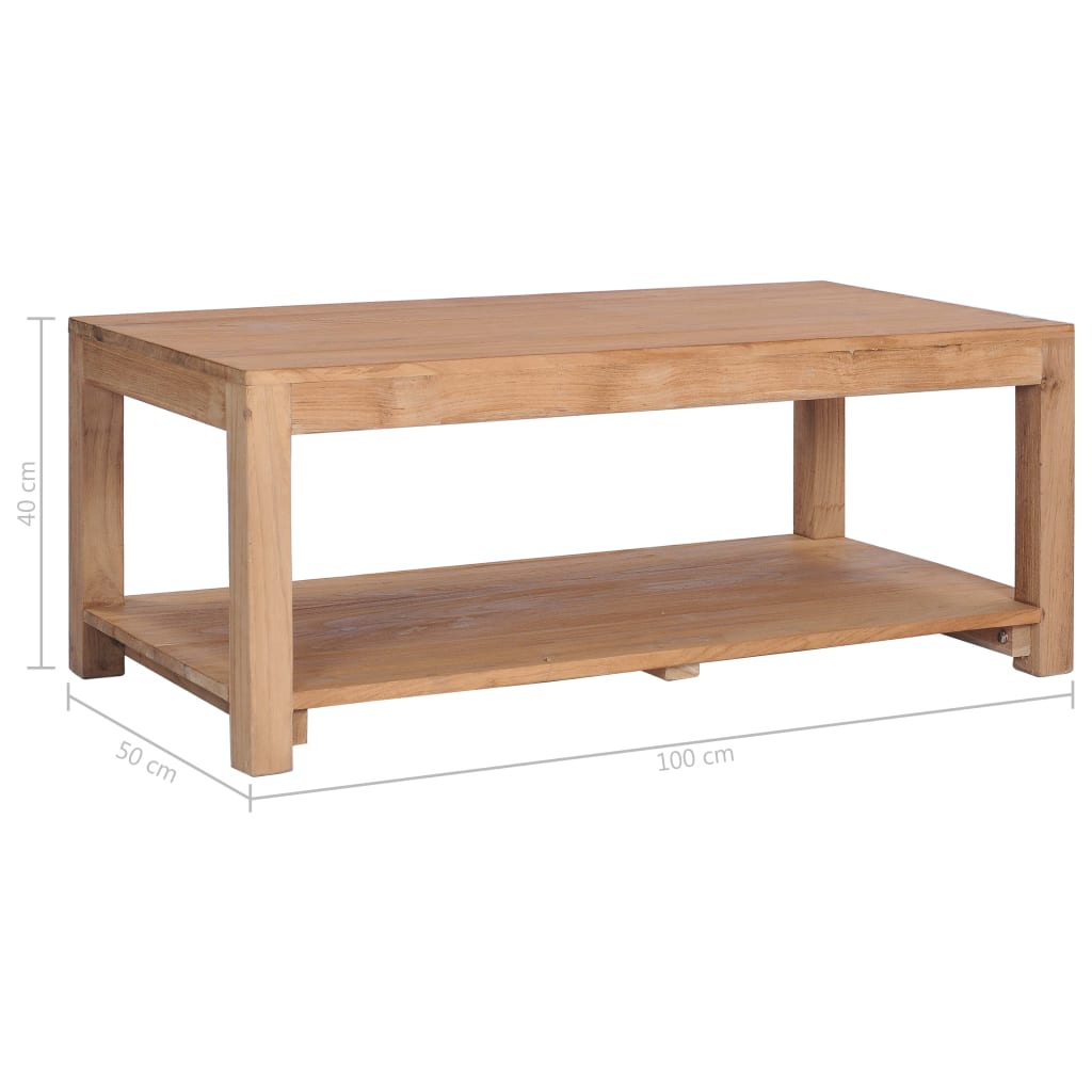 Couchtisch 100x50x40 cm Massivholz Teak