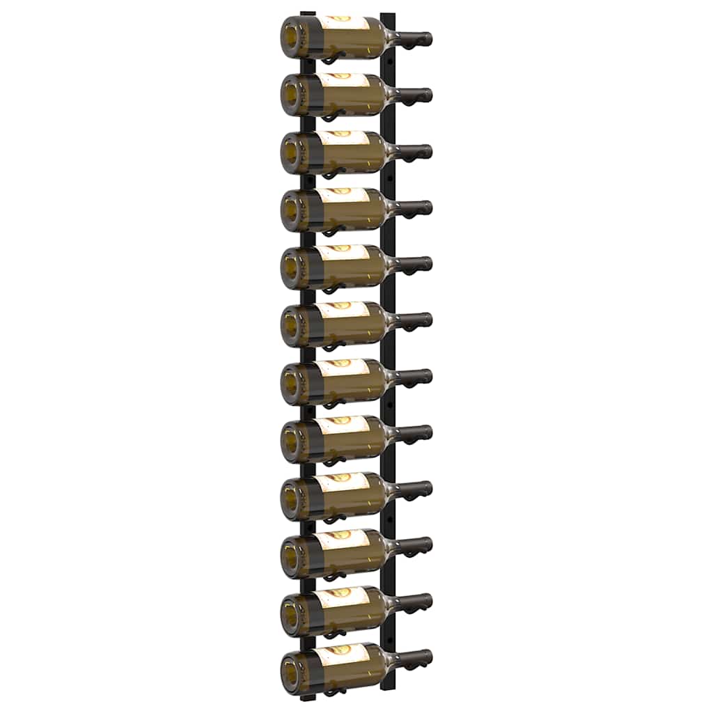 Wand-Weinregale für 12 Flaschen 2 Stk. Schwarz Eisen