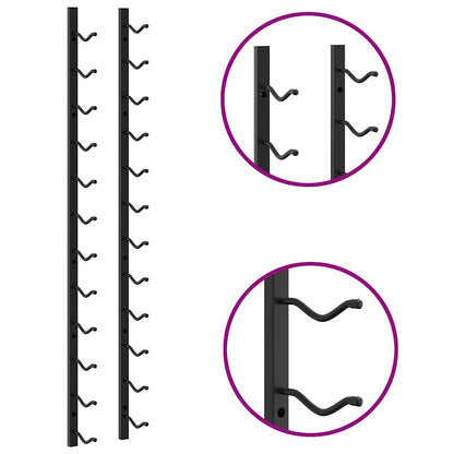 Wand-Weinregale für 12 Flaschen 2 Stk. Schwarz Eisen