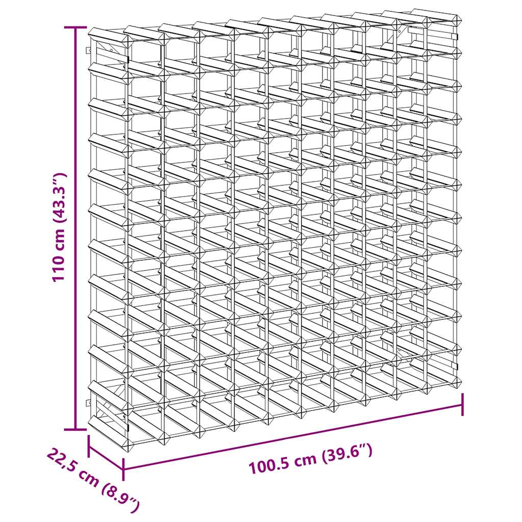 Weinregal für 120 Flaschen Massivholz Kiefer