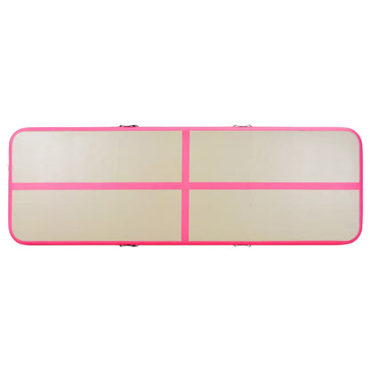 Aufblasbare Gymnastikmatte mit Pumpe 300×100×10 cm PVC Rosa