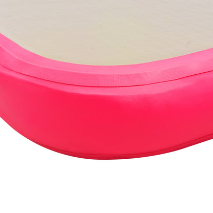 Aufblasbare Gymnastikmatte mit Pumpe 300×100×10 cm PVC Rosa