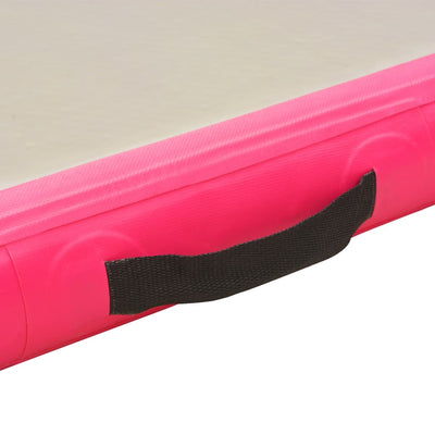 Aufblasbare Gymnastikmatte mit Pumpe 600x100x10 cm PVC Rosa