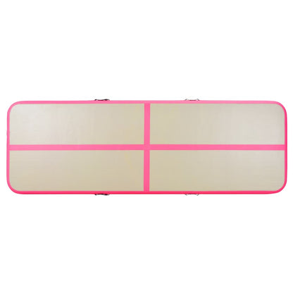 Aufblasbare Gymnastikmatte mit Pumpe 700×100×10 cm PVC Rosa