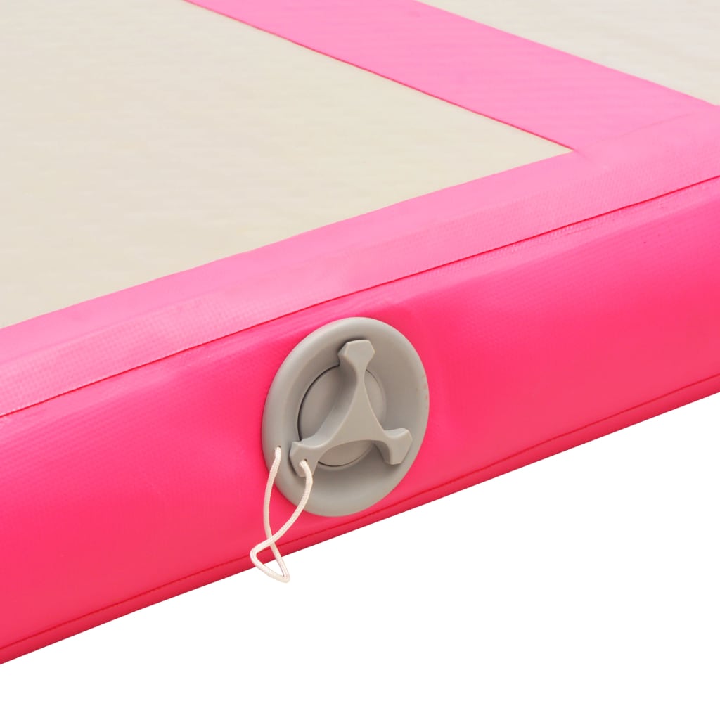 Aufblasbare Gymnastikmatte mit Pumpe 800×100×10 cm PVC Rosa