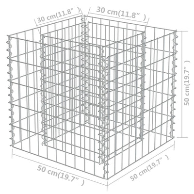 vidaXL Gabionen-Hochbeet Verzinkter Stahl 50×50×50 cm