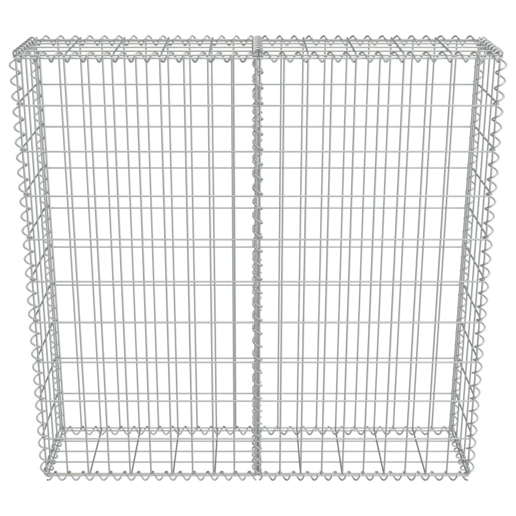 Gabionenwand mit Abdeckung Verzinkter Stahl 100×20×100 cm