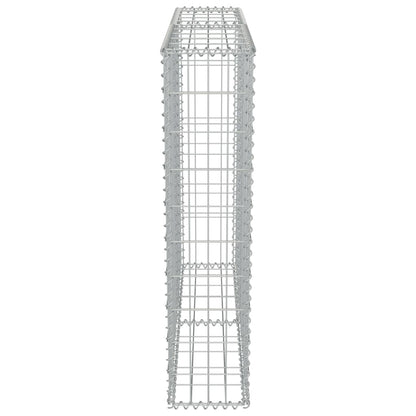 Gabionenwand mit Abdeckung Verzinkter Stahl 100×20×100 cm