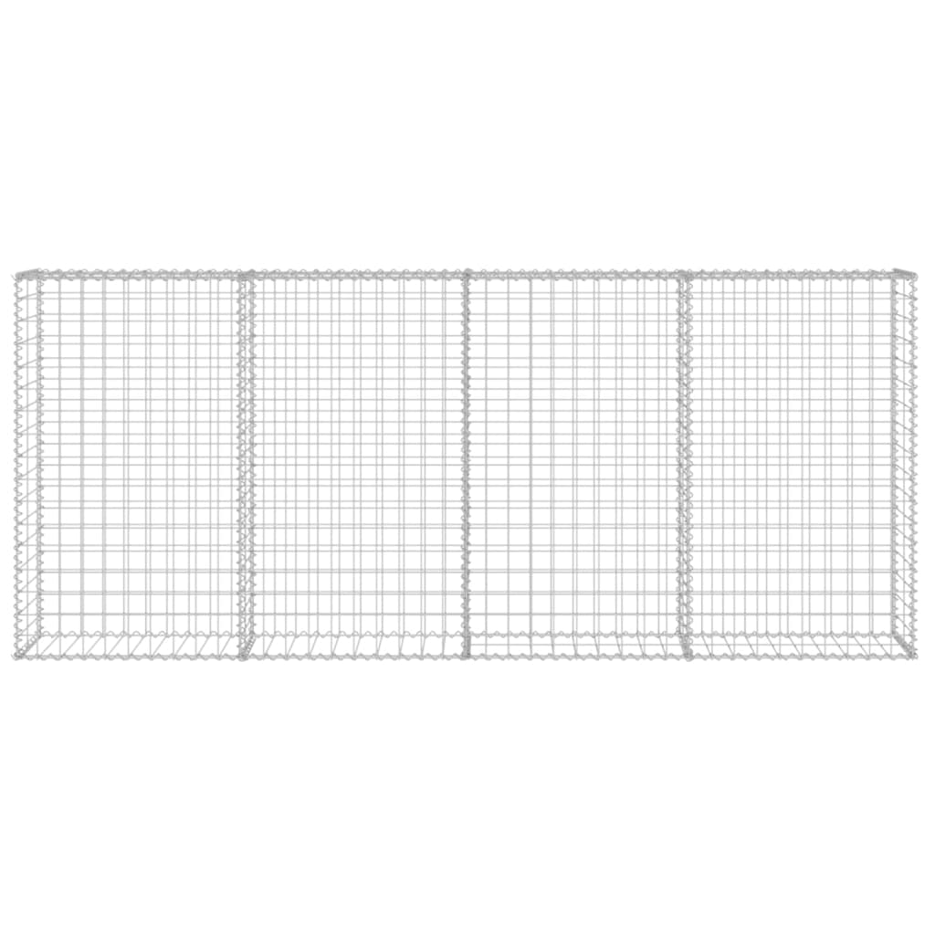 Gabionenwand mit Abdeckung Verzinkter Stahl 200×20×85 cm