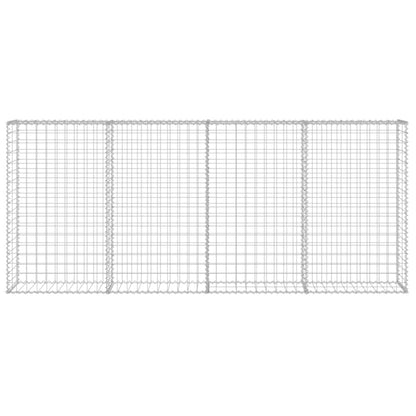 Gabionenwand mit Abdeckung Verzinkter Stahl 200×20×85 cm