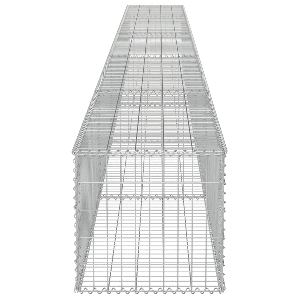 Gabionenwand mit Abdeckung Verzinkter Stahl 600×50×50 cm