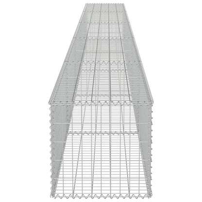 Gabionenwand mit Abdeckung Verzinkter Stahl 600×50×50 cm