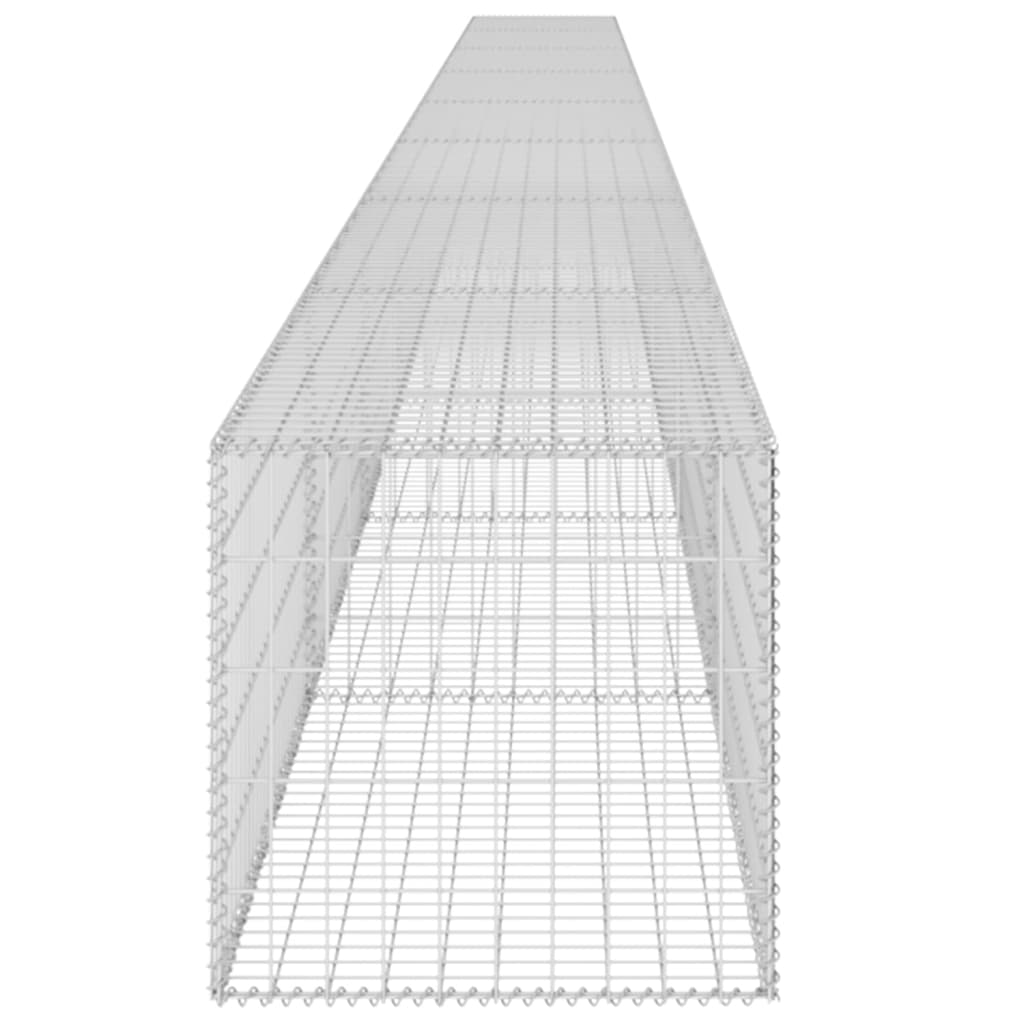 Gabionenwand mit Abdeckung Verzinkter Stahl 900×50×50 cm