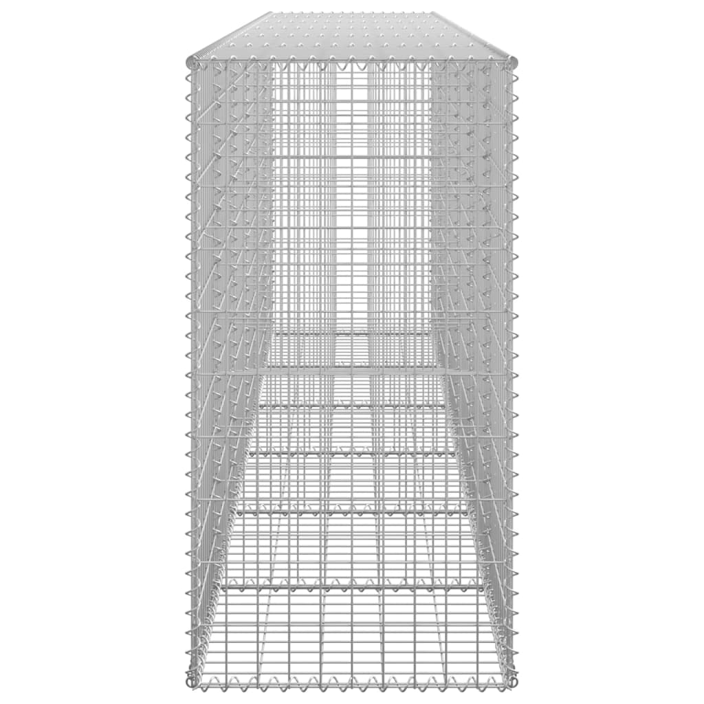 Gabionenwand mit Abdeckung Verzinkter Stahl 300×50×100 cm