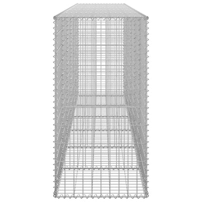 Gabionenwand mit Abdeckung Verzinkter Stahl 300×50×100 cm