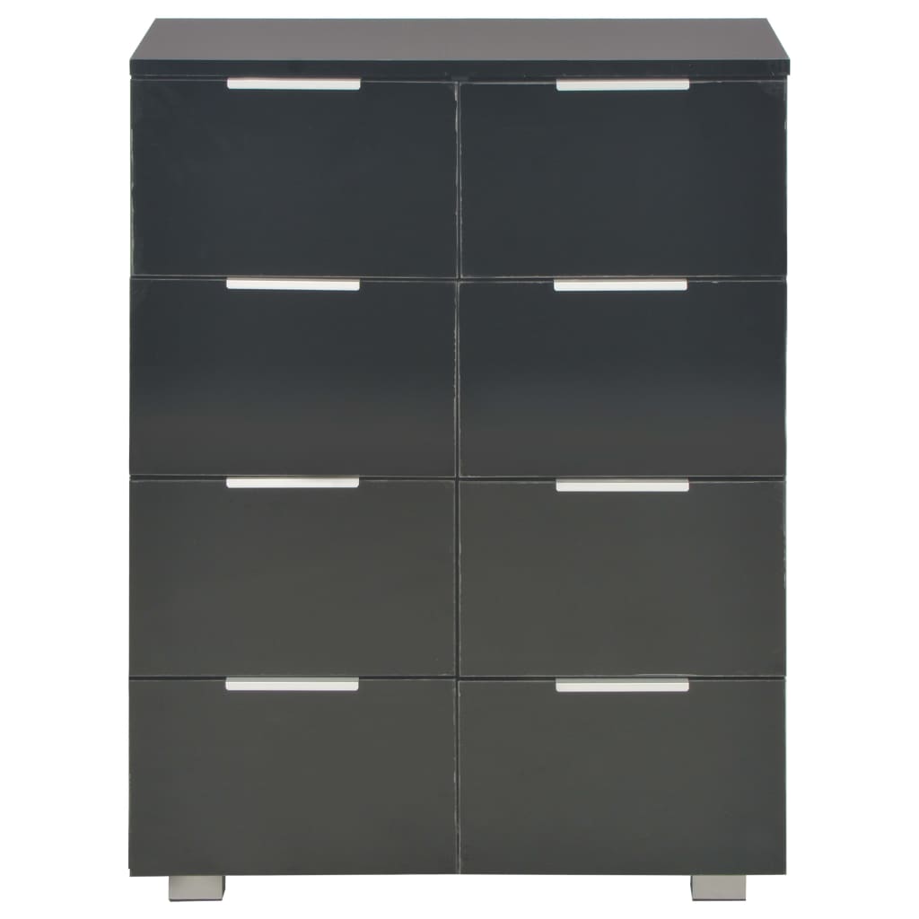 Sideboard Hochglanz-Schwarz 60x35x80 cm Holzwerkstoff