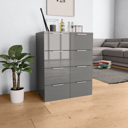 Sideboard Hochglanz-Grau 60x35x80 cm Holzwerkstoff