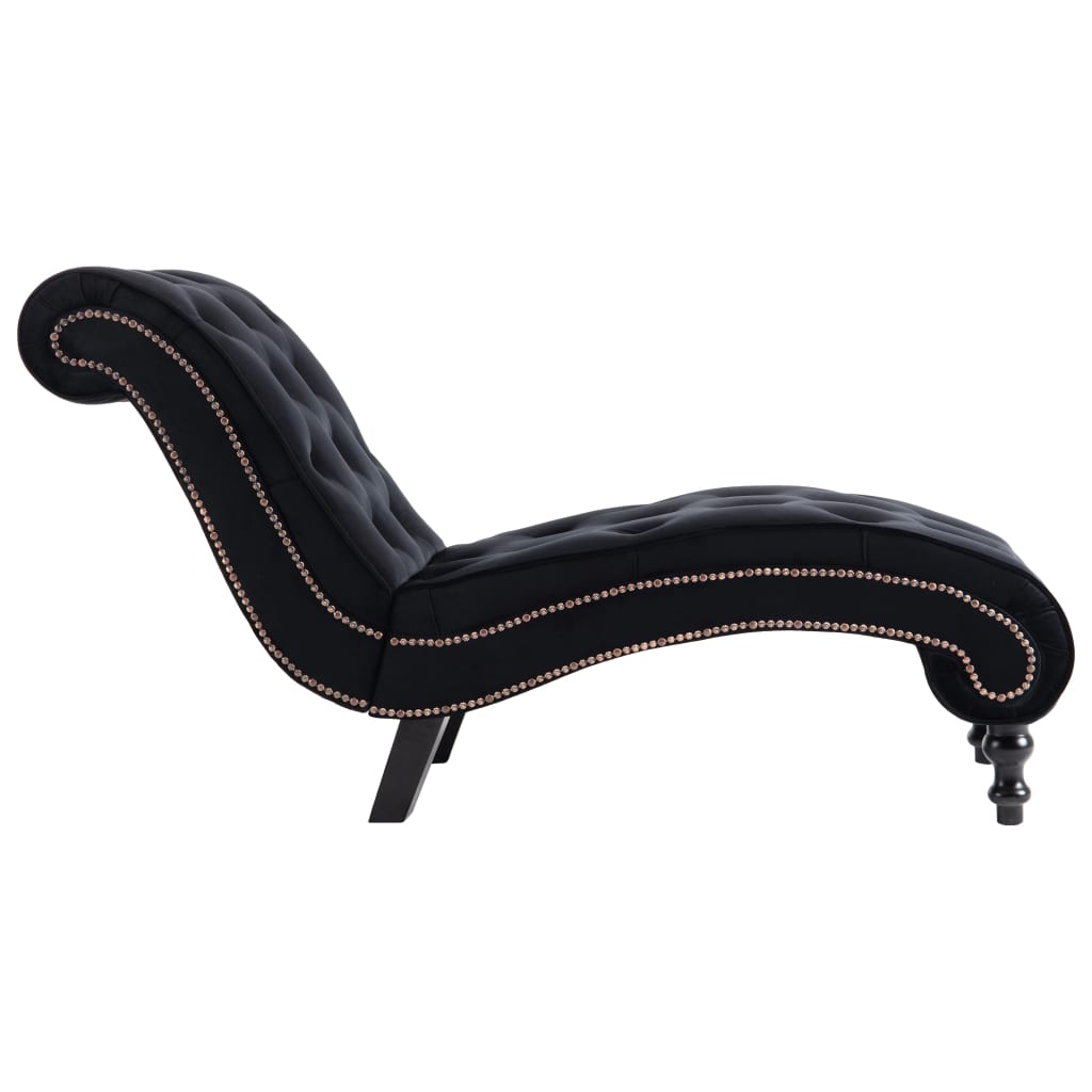 Chaiselongue Schwarz Samt