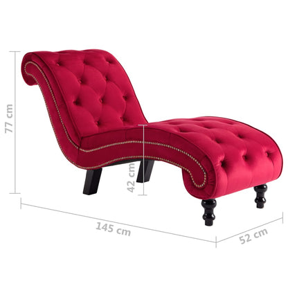 Chaiselongue Rot Samt