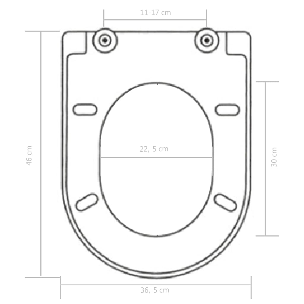 Toilettensitz mit Absenkautomatik und Quick-Release Schwarz