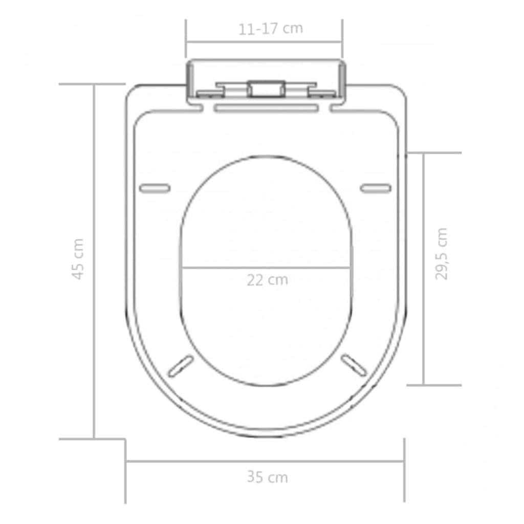 Toilettensitz mit Absenkautomatik und Quick-Release Schwarz