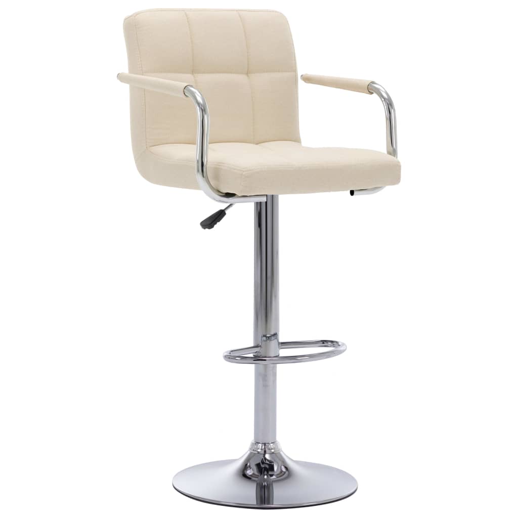 Barhocker 2 Stk. Creme Stoff