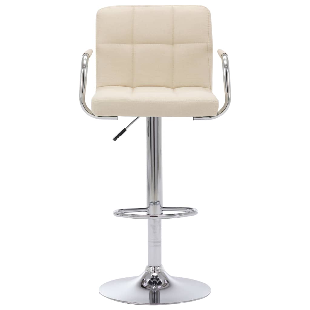 Barhocker 2 Stk. Creme Stoff