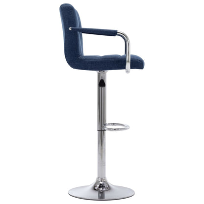 Barhocker 2 Stk. Blau Stoff