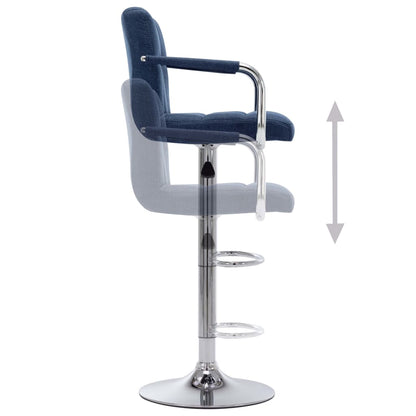 Barhocker 2 Stk. Blau Stoff