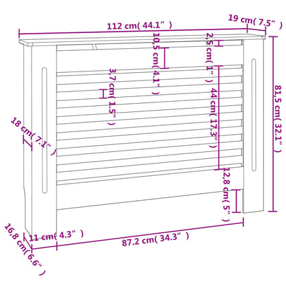 Heizkörperabdeckung Weiß 112×19×81,5 cm MDF