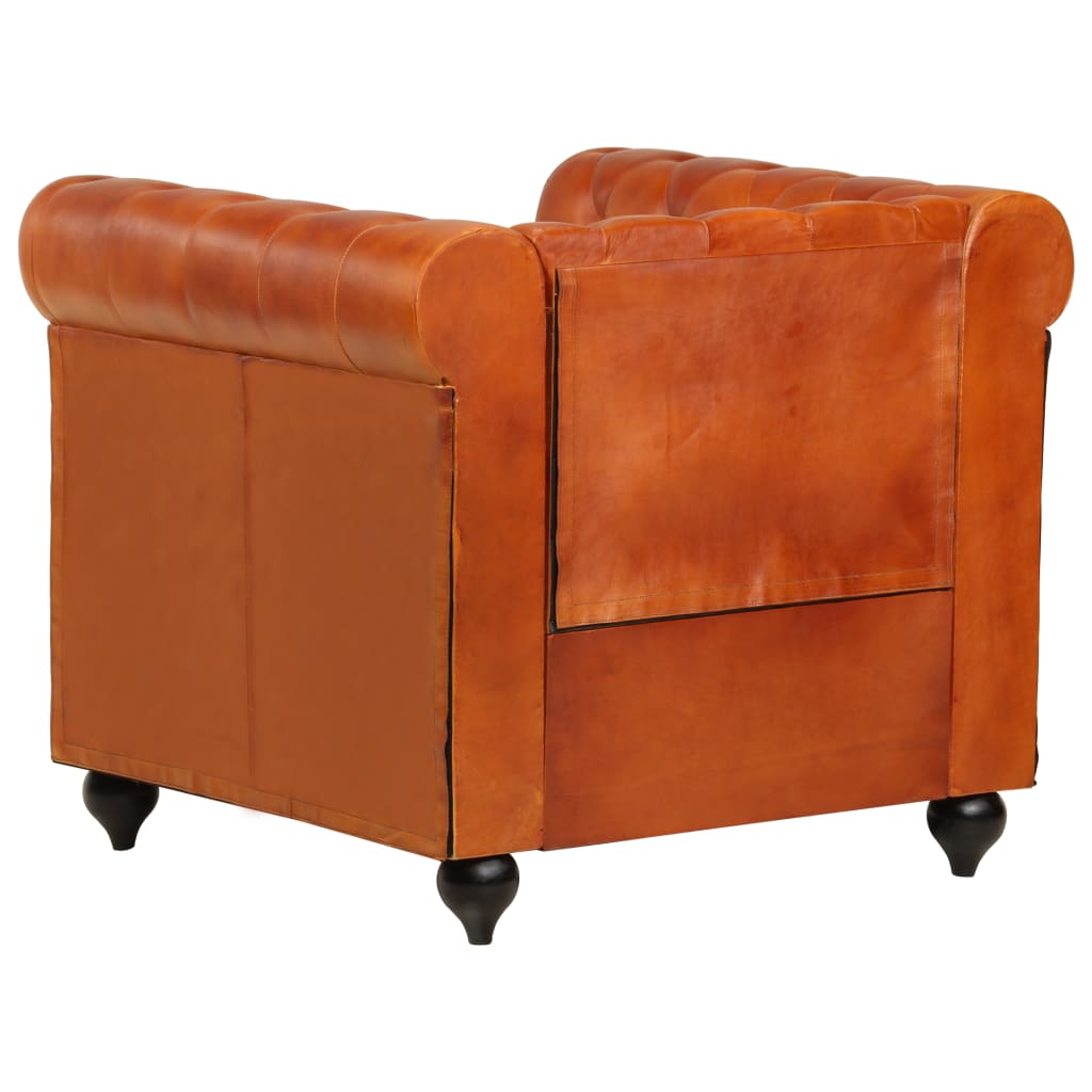 Chesterfield-Sessel Hellbraun Echtleder