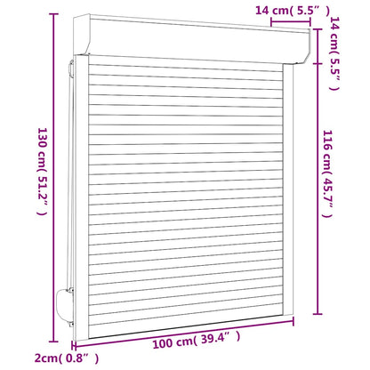 Rollladen Aluminium 100x130 cm Weiß