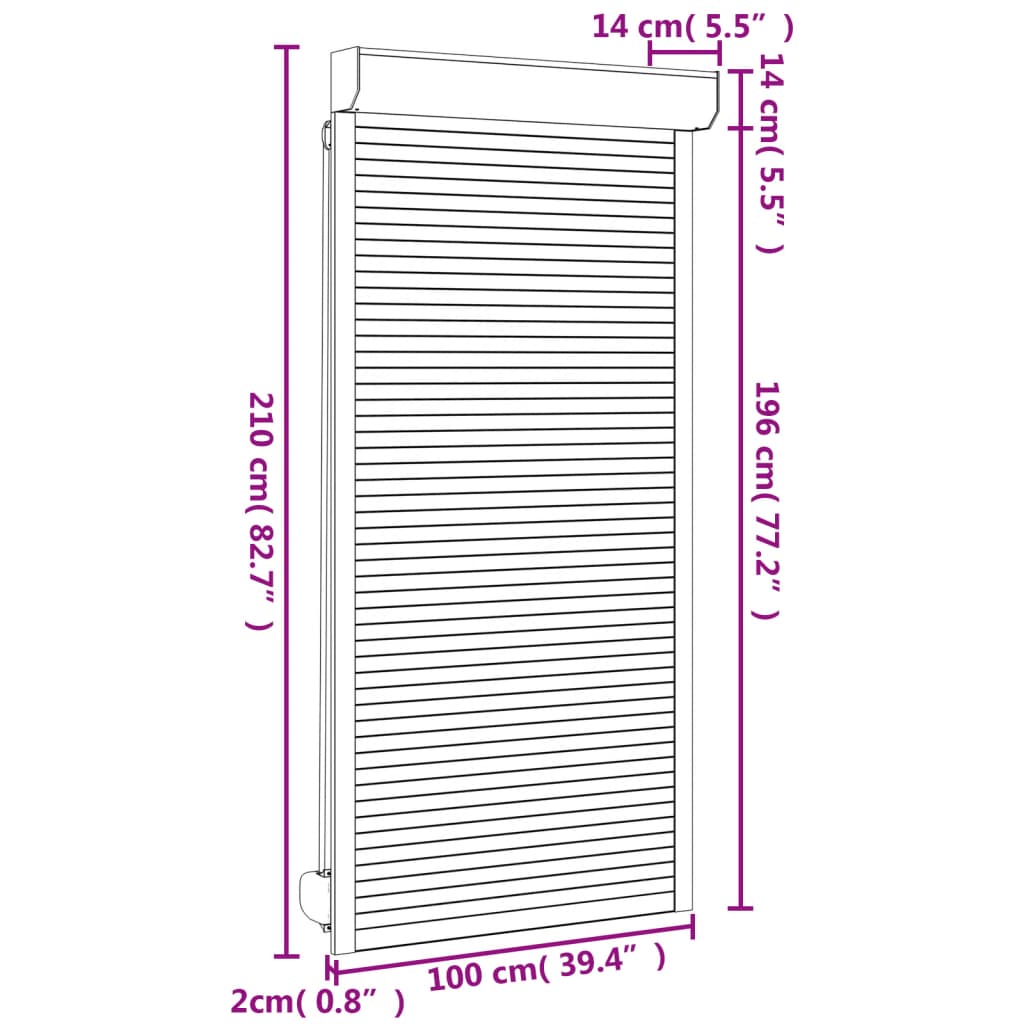 Rollladen Aluminium 100x210 cm Weiß