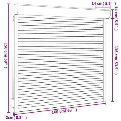 Rollladen Aluminium 160x150 cm Weiß