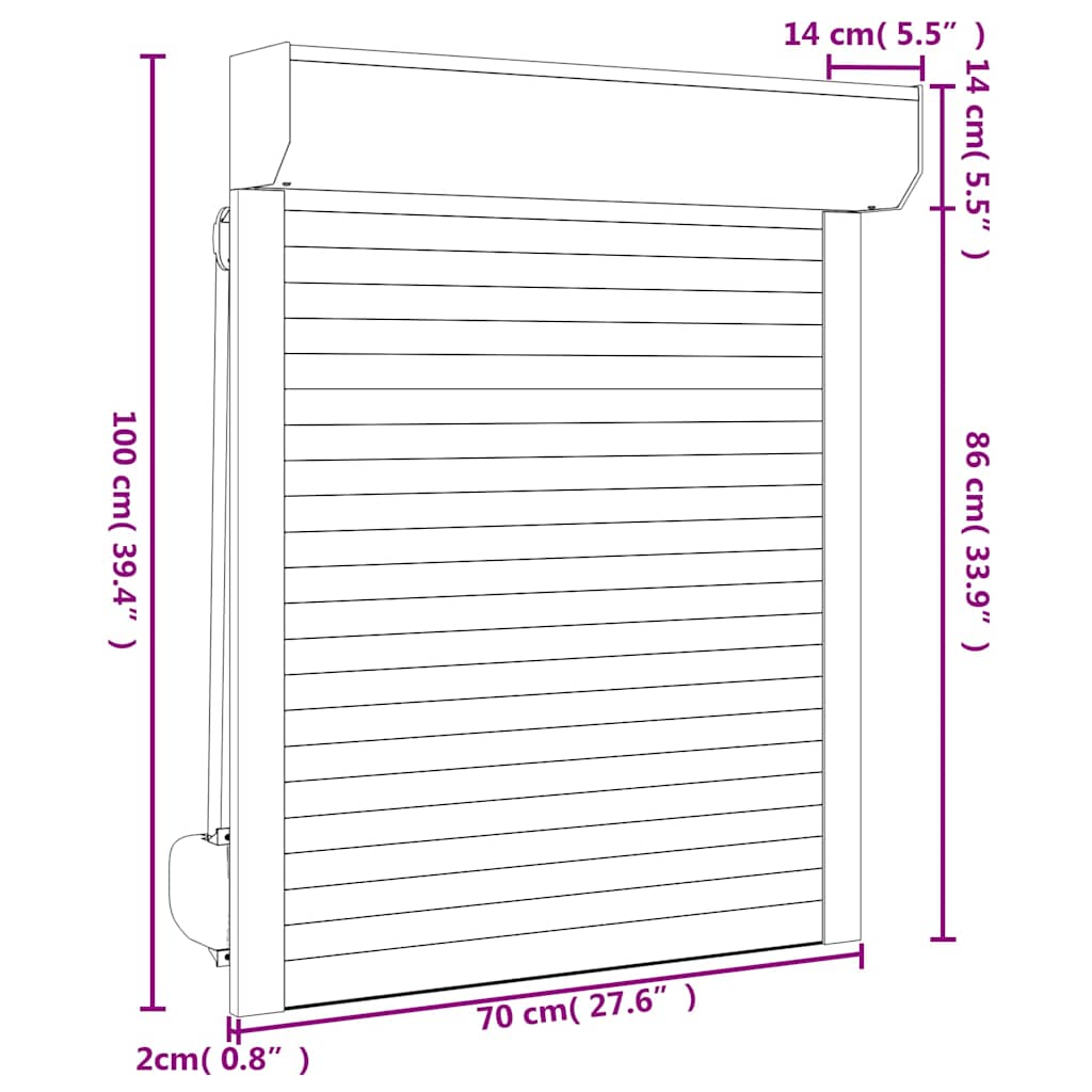 Rollladen Aluminium 70x100 cm Anthrazit