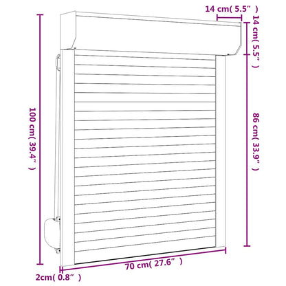 Rollladen Aluminium 70x100 cm Anthrazit