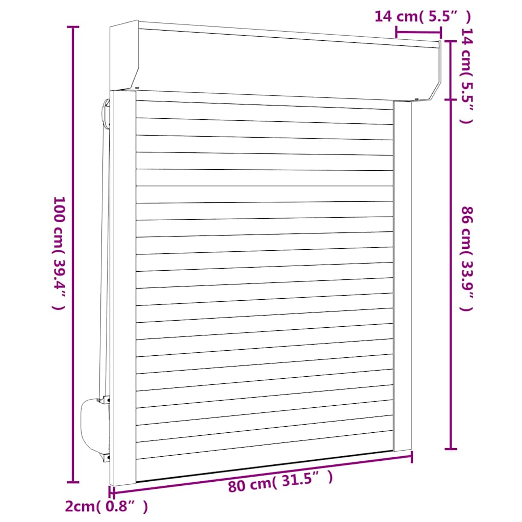 Rollladen Aluminium 80x100 cm Anthrazit