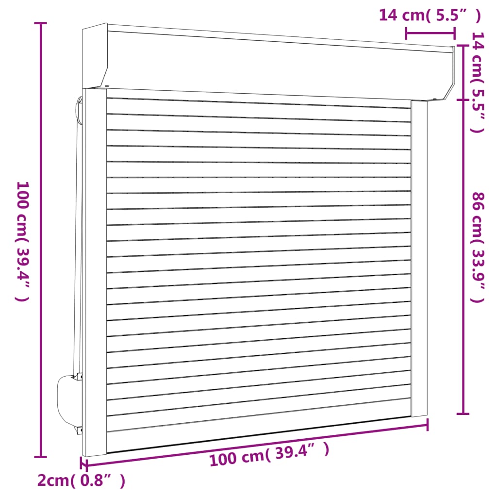 Rollladen Aluminium 100x100 cm Anthrazit