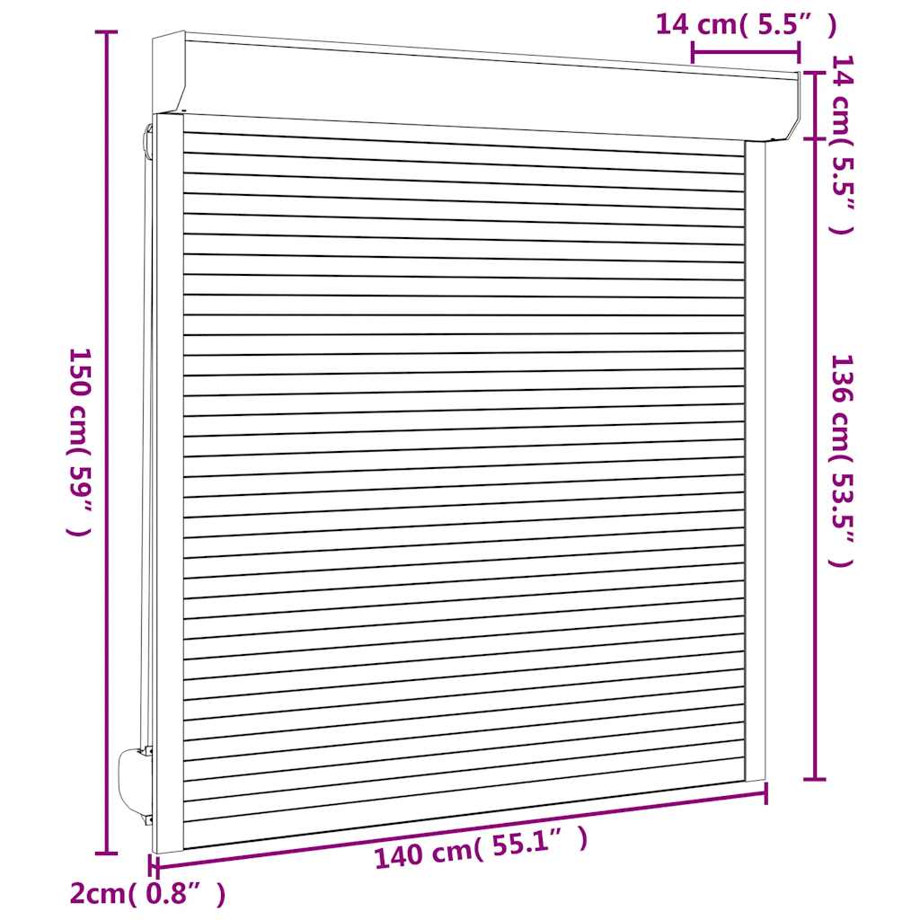 Rollladen Aluminium 140x150 cm Anthrazit