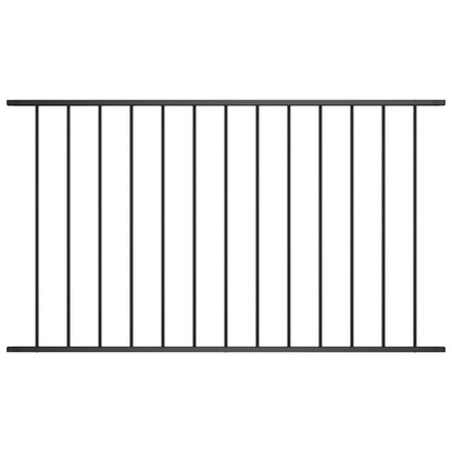 Zaunfeld Pulverbeschichteter Stahl 1,7x1 m Schwarz
