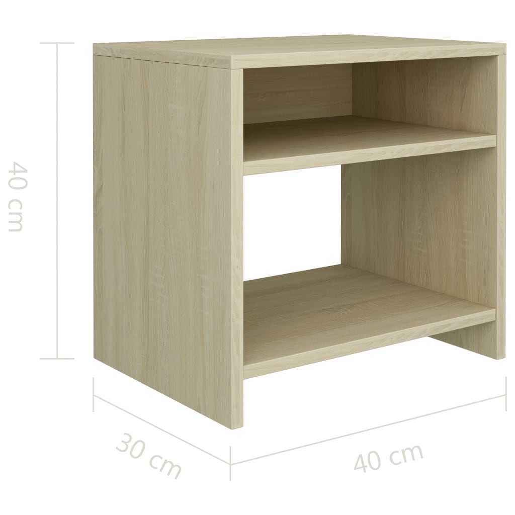 Nachttische 2 Stk. Sonoma Eiche 40x30x40 cm Holzwerkstoff